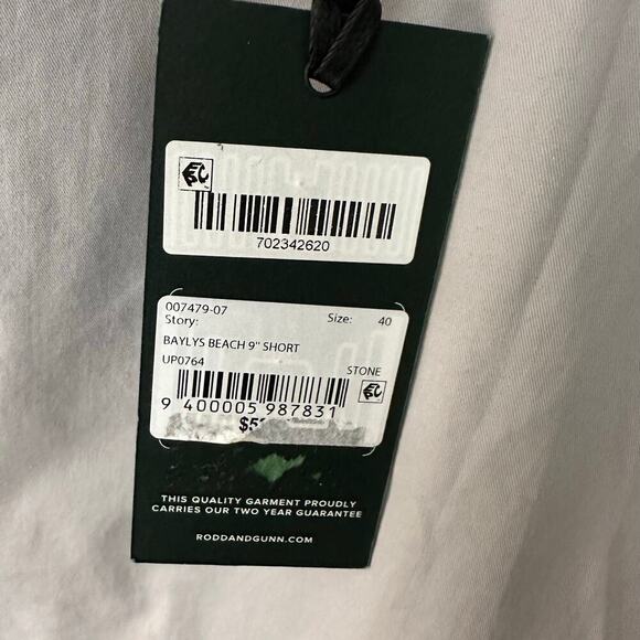 NWT Rodd & Gunn Baylys 9” Beach Shorts in Stone Men’s Size 40 - Picture 5 of 6